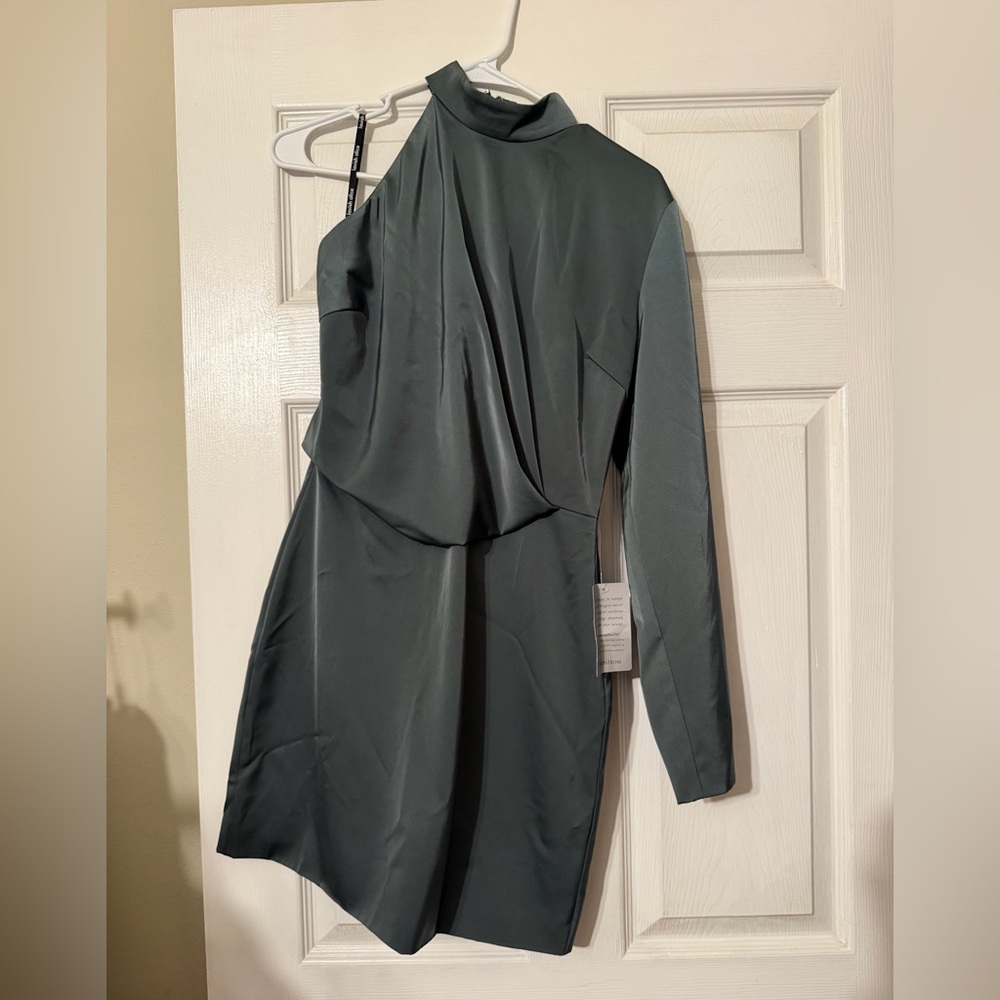 One-Shoulder Green Dress